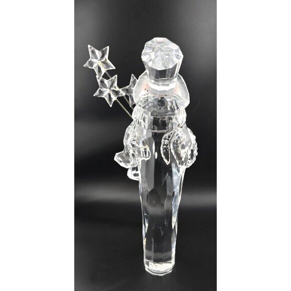 7" Crystal Snowman Figurine With Star Wand, Top Hat and Carrot Nose - Picture 5 of 9